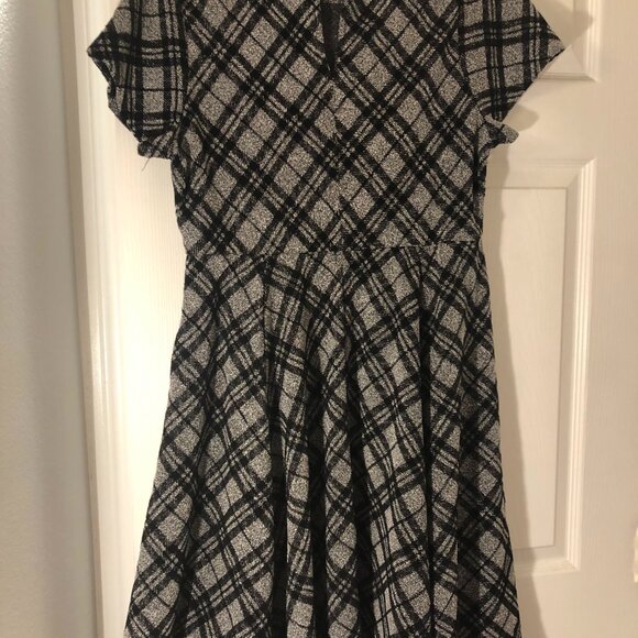 Torrid Black/White Textured Gingham A-Line Dress - Picture 3 of 11